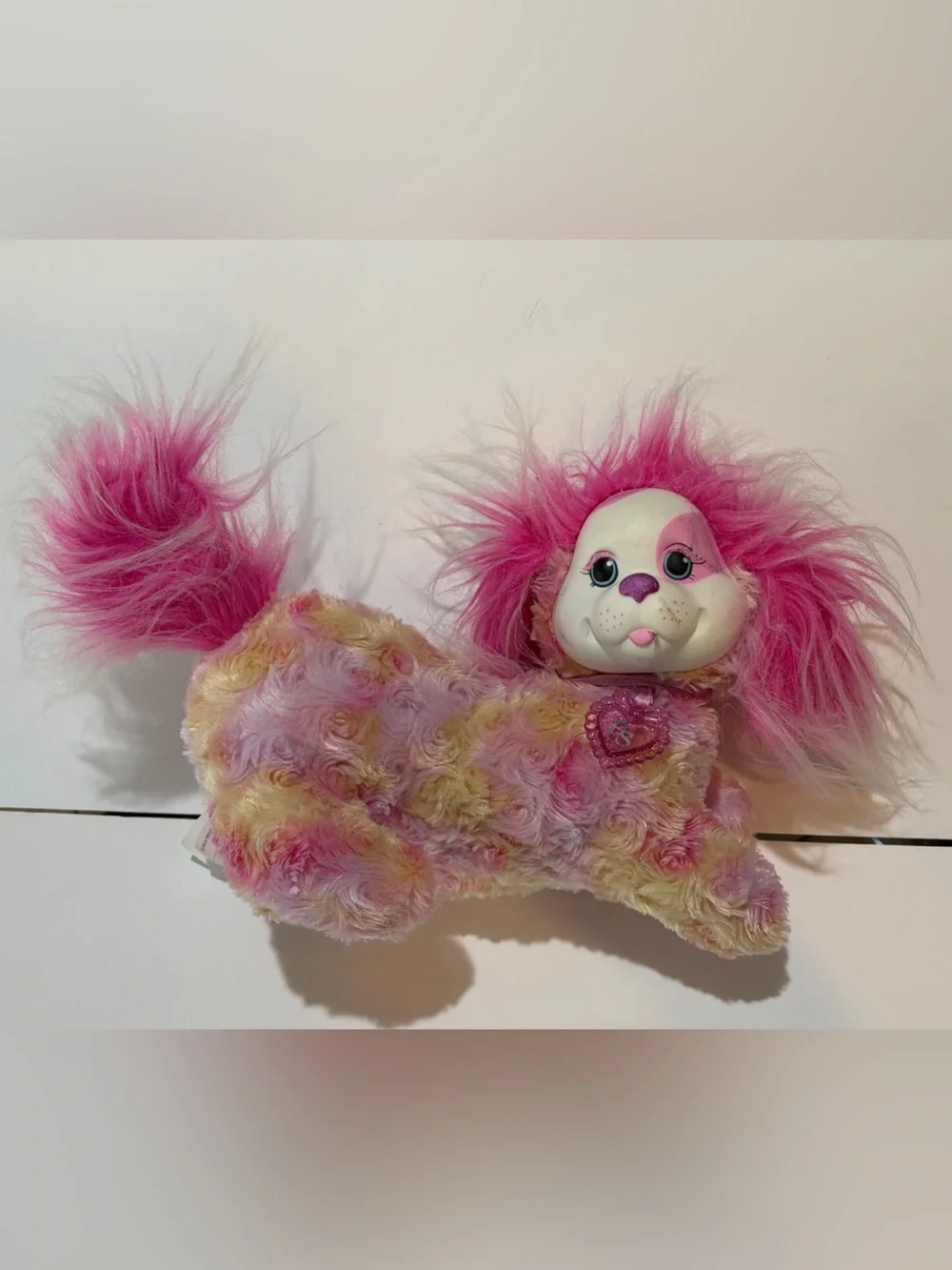 Just Play Puppy Surprise Sari Plush Pink Tie Dye Stuffed Dog 11” Vinyl Face